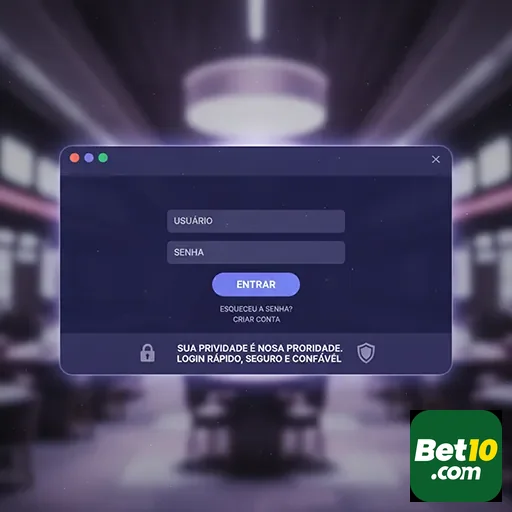 Tela de login da bet10 para acesso seguro ao site.