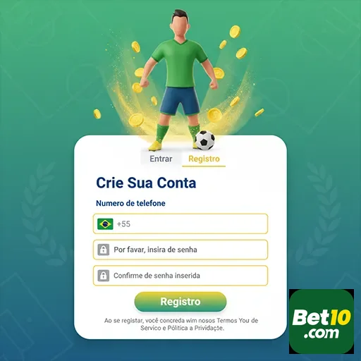 Exibição do cadastro para serviços VIP no site bet10.