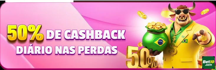 Boneco animado da bet10 apresenta cashback em celular.