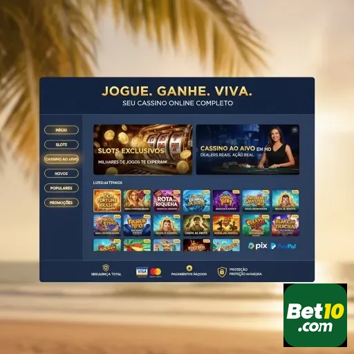 Imagem do bet10 apresentando slots e recompensas VIP disponíveis.