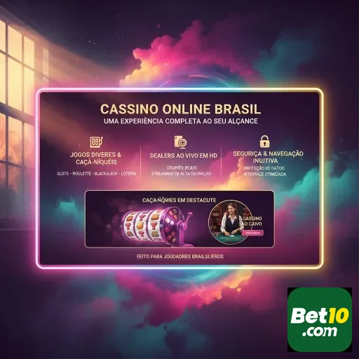 Interface mobile da bet10 destaca cassino online Brasil.