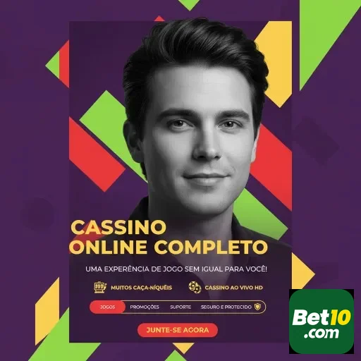 Imagem do aplicativo da bet10 destacando acesso a cassino online.