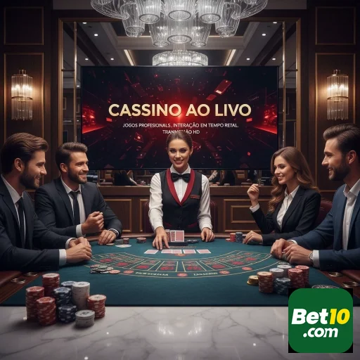 Jogadores em um cassino ao vivo no Bet10, com dealer profissional.