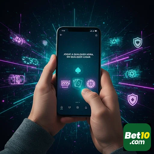 Uso de smartphone para jogos online na bet10 com segurança.