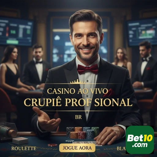 Croupier ao vivo na bet10 interagindo com jogadores VIP.