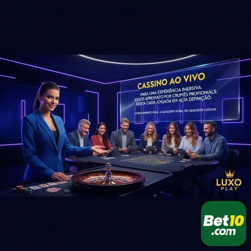 Interação em cassino ao vivo na bet10 com crupiês e jogadores.
