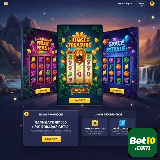 Promoções da Bet10 destacam jogos de slots como Jungle Treasure.