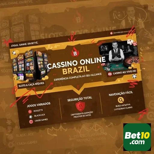 Interface do aplicativo bet10 focada em cassino online.