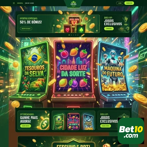 Usuário navega no aplicativo da bet10 com slots VIP.